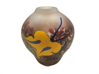 Hand Blown Glass Vase 4"T