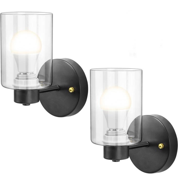WALL SCONCE 2 PACK, INDOOR BLACK WALL LIGHTING