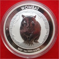 2021 1oz  9999 Fine Austraila Wombat