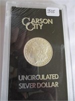 315-1884 CARSON CITY UNCIRCULATED SILVER DOLLAR
