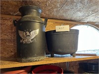 MILK CAN AND FLOWER POT