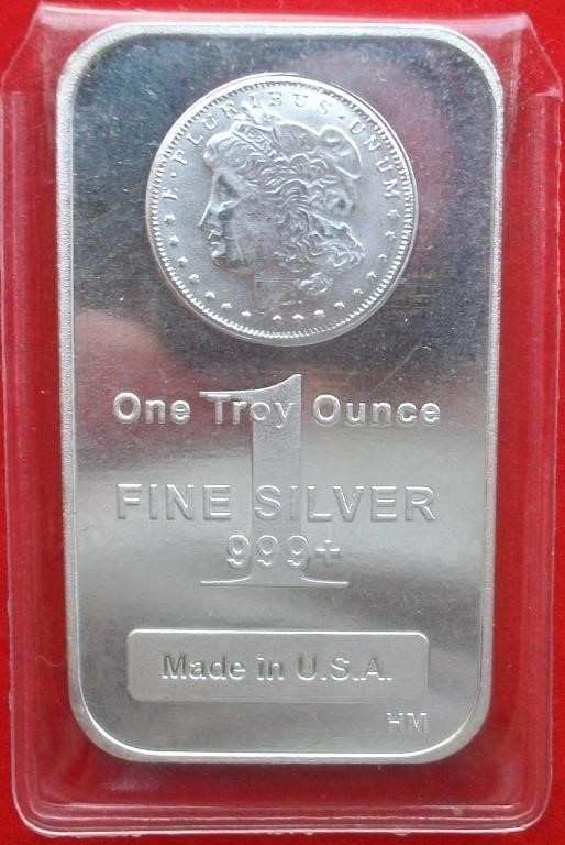 1 Troy oz. 999 Fine Silver Bar Made in USA