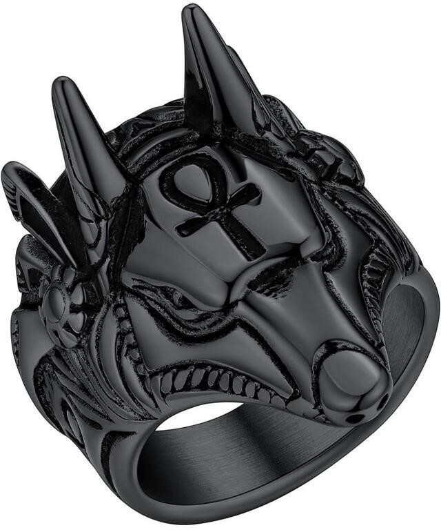 ANUBIS RINGS FOR MEN, STAINLESS STEEL SIZE 11