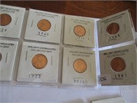 336-8 UNCIRCULATED LINCOLN CENTS