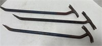 Trio of shop-built nail pullers.