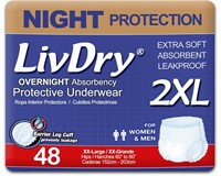 LivDry XXL Overnight Adult Diapers for Women and