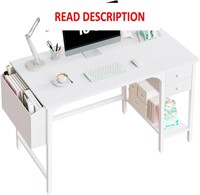 $85  Lufeiya White Desk  40 Inch  with Drawers