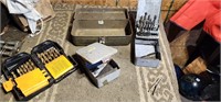 Lot of metal drill bits in cases