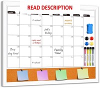 $34  23x17 Whiteboard Calendar & Cork Board Combo