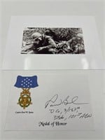 Paul Bucha Medal of Honor autographed index card
