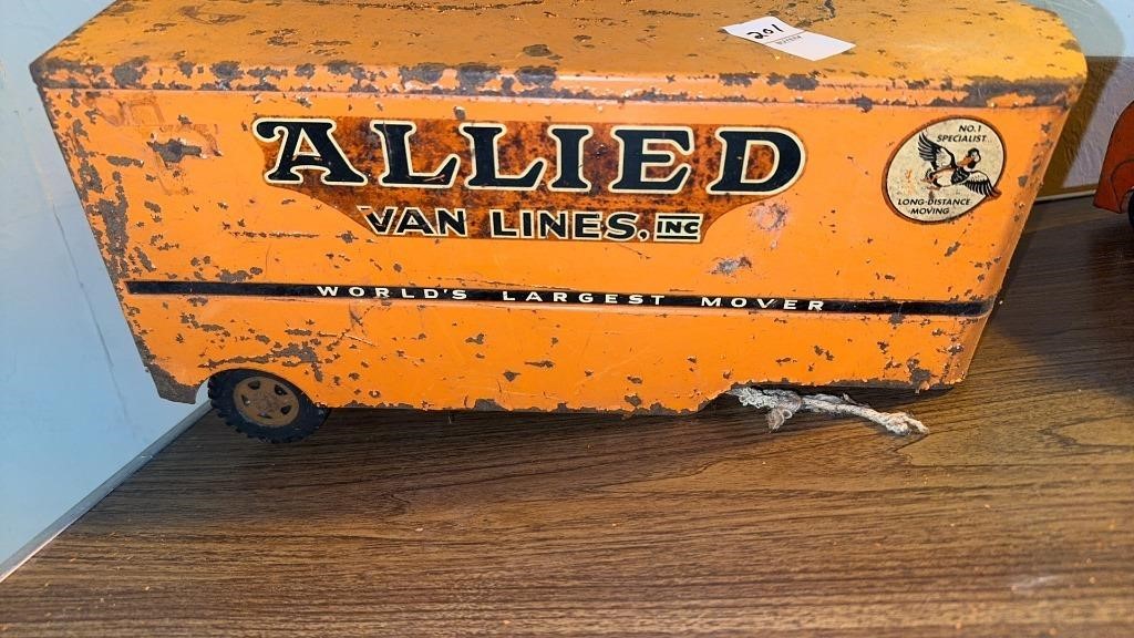 Allied van lines metal toy trailer