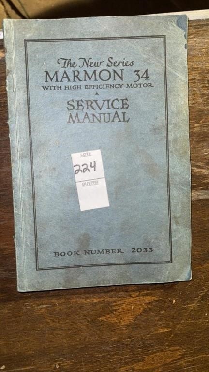 New series Marmon, 34 service manual