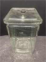 Antique Large Glass Battery Jar with Lid. Approx.
