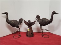 Metal Bird Decorations & Angel - 15.5" and 11"