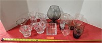 Assorted glass vases.