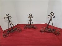 3 Plate/Picture Display Stands - 11" - 12" Tall