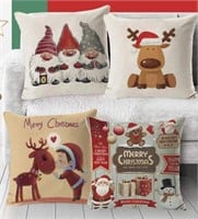 MSQ 4PCS CHRISTMAS THROW PILLOW COVERS(17X17IN)