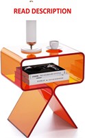 $90  Acrylic Nightstand  Modern Design (Orange)