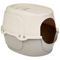 Basics Hooded Enclosed Cat Litter Box With No