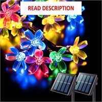 $17  Solar Flower String Lights  100LED  2PK