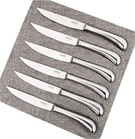Steak Knives Set of 6 - Premium Stainless Steel,