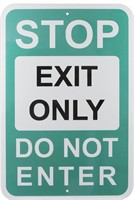 THTEN LARGE EXIT ONLY DO NOT ENTER SIGN, 18X