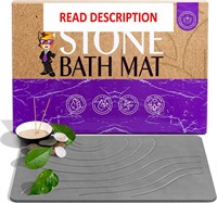 $75  Stone Bath Mat with Sink Caddy  Dark Gray