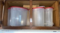 Four Rubbermaid 24 cup food storage containers