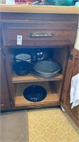 Drawer and cupboard contents, various flatware,