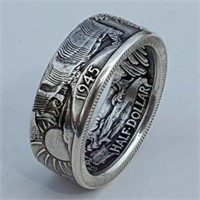 Unique Half Dollar Silver Plated Ring