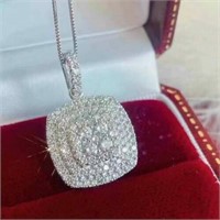 Zircon 925 Silver Plated Necklace Pendant