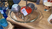 Vintage nut chopper, aluminum measure cup & g