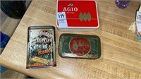 Three vintage tobacco tins