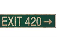 KIOZIY Exit 420 Metal Tin Sign Outdoor Road Signs