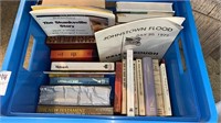 Tote of vintage books. Flood booklet and The