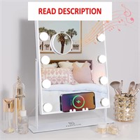$70  FENCHILIN Mirror w/ Lights  Speaker  A-white