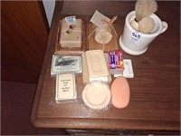 Vintage shave brushes and soaps