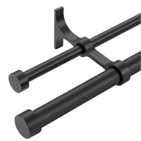 Lwiiom Double Curtain Rods with Aluminum End Cap