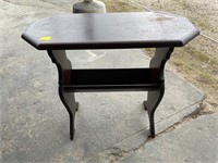 Antique side table with book rack under