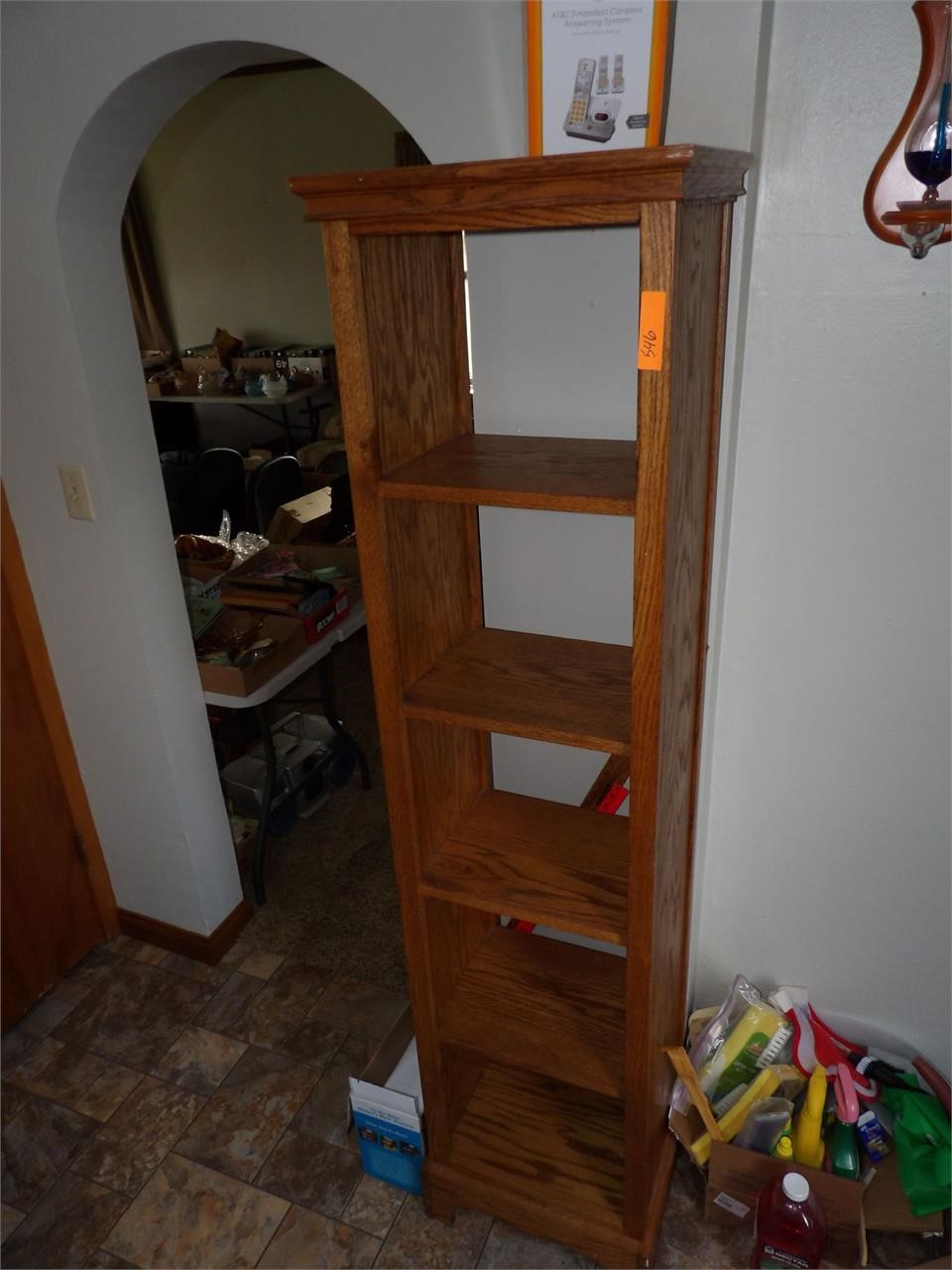 SMALL WOOD BOOKCASE USED FOR COOK BOOKS