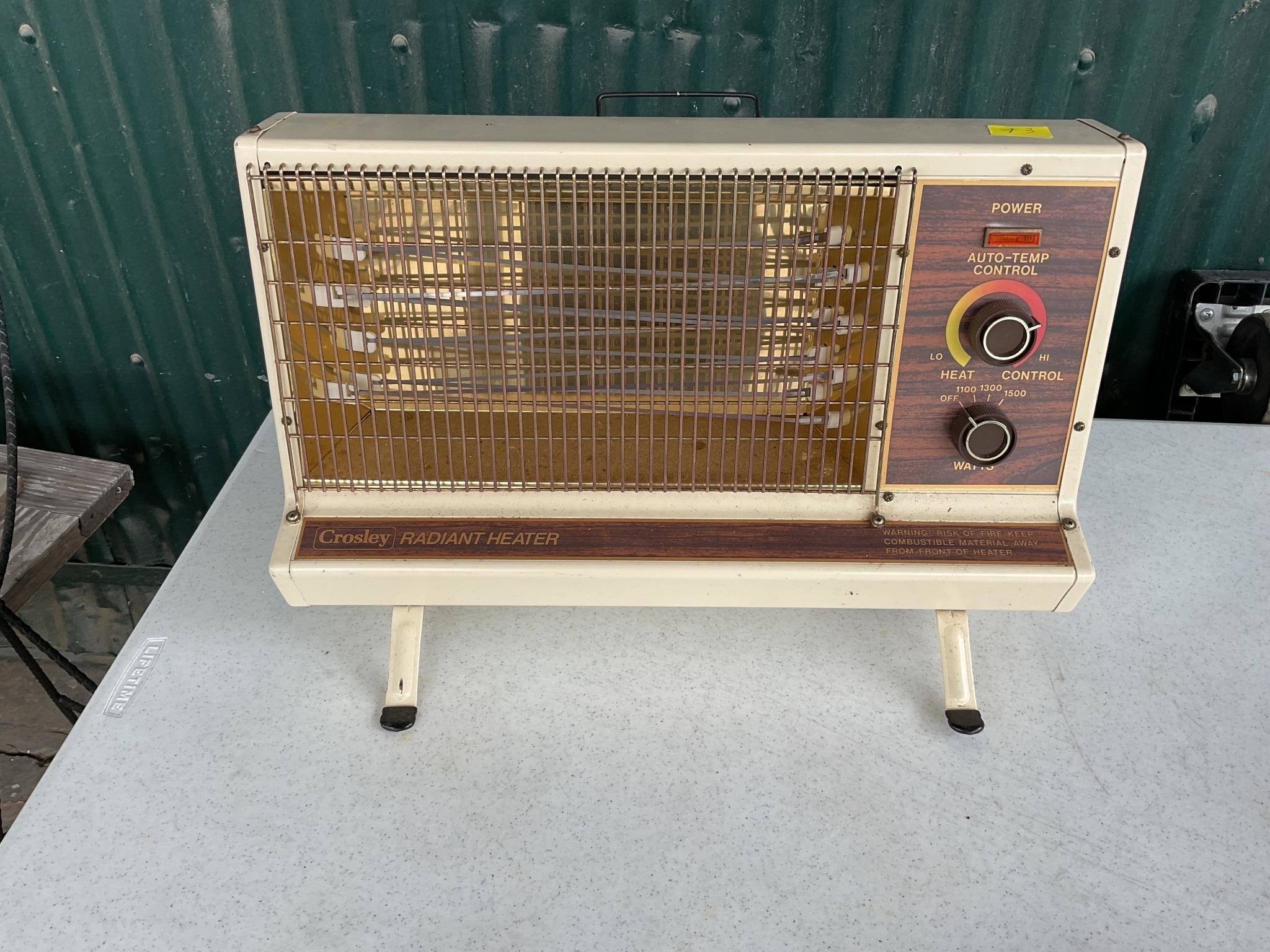 Electric heater 21 inches long 13 inches tall