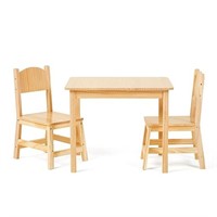 OOOK Soild Wood Kids Table and 2 Chair Set,