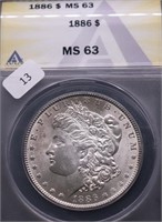 1886 ANAX MS63 MORGAN DOLLAR