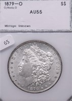 1879 O/O PCI AU 55 MORGAN DOLLAR