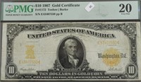 1907 PMG VF20 10 $ GOLD CERTIFICATE