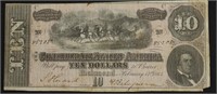 1864 10 $ CONFEDERATE NOTE VF
