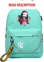 $27  Nezuko Kimetsu Backpack with USB Port  Green