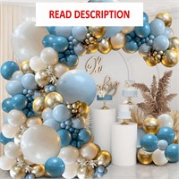 $14  Dusty Blue Balloons Garland Kit  140pcs