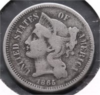 1865 3 CENT PIECE VG