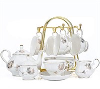 CHENP.HMC Tea Sets 22-Piece Porcelain Ceramic